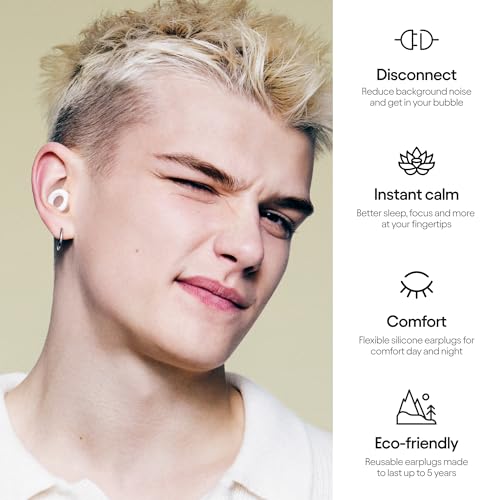 Image of Loop Quiet - Ear Plugs for Sleep - Super Soft, Reusable Hearing Protection in Flexible Silicone for Noise Reduction & Flights - 8 Ear Tips in XS /S /M /L - SNR 24dB & NRR 14 Noise Cancelling - White