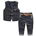 Baby Vintage Style and Wedding Tuxedo Waistcoat Outfit Suit (3-4T, Dark Blue)