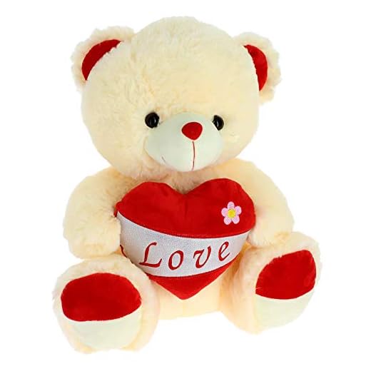 Bimar Peluche Oso Corazon Rojo Brillante 28 cm, Multicolor