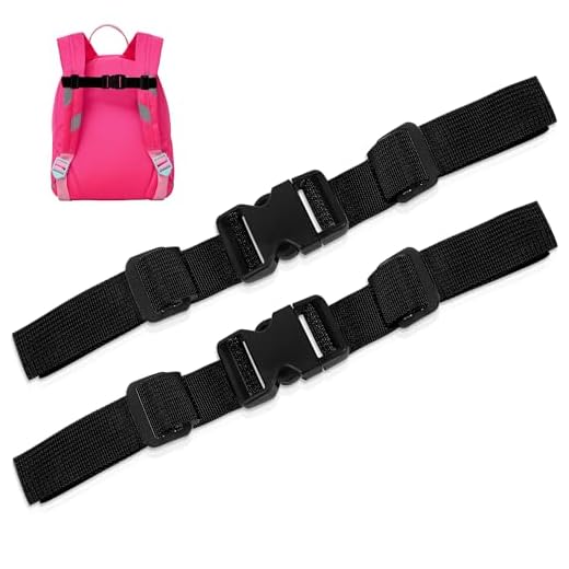 Moorle Verstellbarer Brustgurt Rucksack, 2 Stück Rucksackriemen Nylon mit Schnellverschluss, Rutschfester Gurtband Für Schultasche, Schwarz Strapazierfähiger Brustgurt Für Joggen Wandern Außerhalb