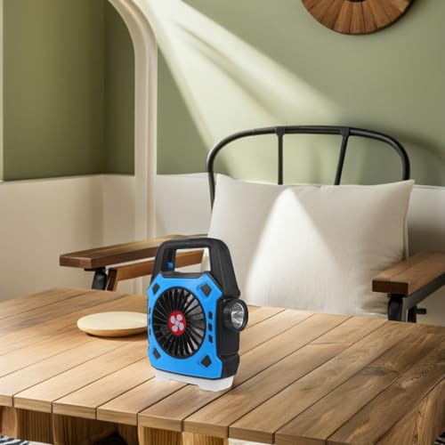 Lámpara de ventilador recargable portátil LED para emergencias en coche 6