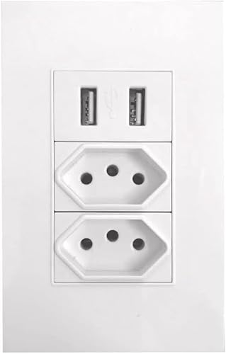 Tomada De Parede Duo Com 2 Entradas Usb Bivolt
