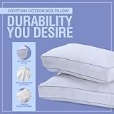 Sleep&Snuggle Premium Egyptian Cotton Box Pillow 2 Pack Designed for Side Sleeper, Down Alternative Filling, Hypoallergenic and Dust Mite Resistant Hotel Pillow (2) - Image 7