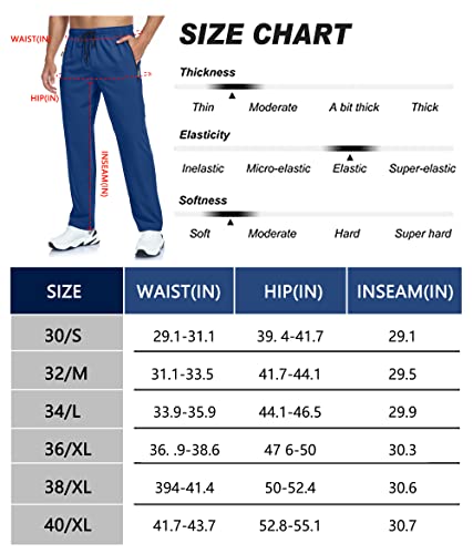 Gaxides Mens Athletic Workout Running Gym Pants Mens Hiking Pants Lightweight Quick Dry Waterproof With Zipper Pockets Blue M #TOP5