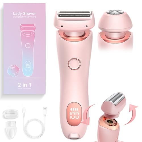 Solys - Rasoio da barba liscio, rasoio da donna, Glide Pro 3.0, rasoio elettrico 2 in 1, a umido e a secco, impermeabile, rasoio per il viso, per bikini, epilatore (rosa)