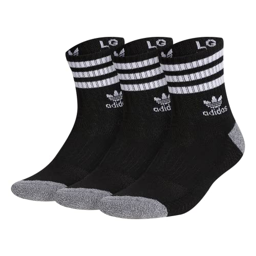 Adidas Originals Roller High Quarter Socks (3-Pair), Black/White, Medium #TOP7