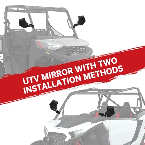 Esploratori UTV side mirrors, Upgraded Large Ranger Side Mirrors Compatible with Polaris Ranger 570 900 XP 1000 2015-2024 Can Am Defender Maverick CFMOTO UFORCE Polaris RZR and More