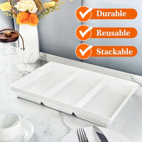Divided-Serving-Tray-Platter-4-Pack-15-x-10-Fruit-Veggie-Food-Tray-for-Party-Plastic-Serving-Trays-for-Appetizer-Snack-Dessert-Cookie-Brunch-Decorations-Platters-White-Trays-BPA-Free