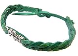 Braided Faux Leather Celtic Bracelet Shamrock Green