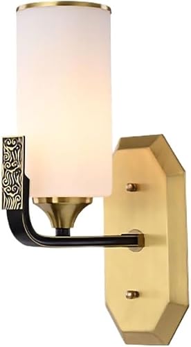 CWCQGH New Chinese Style All-Copper Wall Lamp Design for Living Room, Bedroom and Aisle