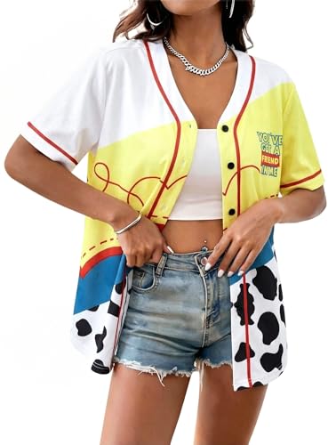 Youve Got A Friend in Me Baseball Jersey Women Magical Shirts Funny Vacation Holiday Button Up Tops