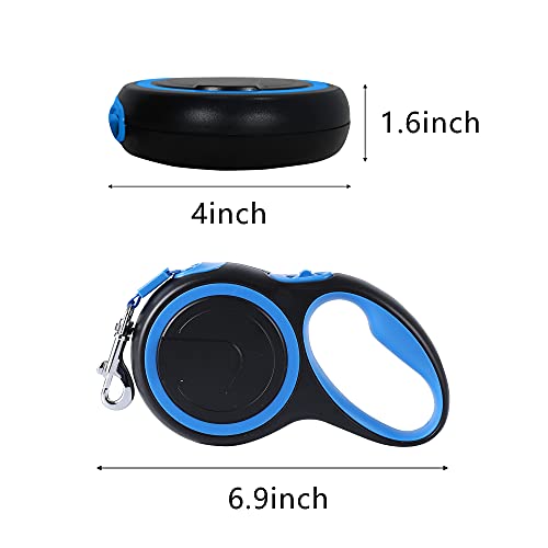 HONGLAND Retractable Dog Leash,16 ft Pet Walking Leash for Medium Dogs up to 44 lbs(Blue,M)
