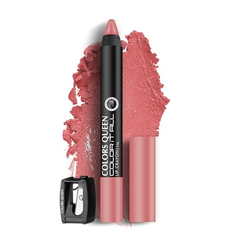 Image of Colors Queen Color It All Non Transfer Lip Crayon Lipstick | Long Lasting Matte Lipstick Combo Pack (Confident, Love, Nude Bomb, 10.5g)