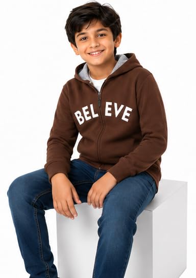 Image of T2F Boy's Cotton Regular Fit Hooded Sweatshirt