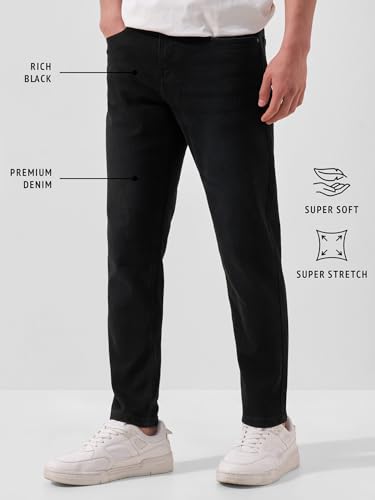 Image of Highlander Mens Tapered Fit Denim Jeans for Man| Regular Length|Mid-Rise|Stretchable Fabric for Comfort fit| Jeans for Man | Men Jeans