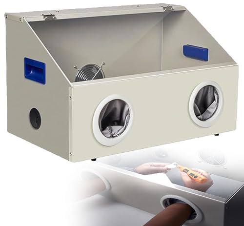 Dust Collector Box for Engraving ， 2800RPM Dental Grinding Box with LED Lighting and Transparent Window for Grinding, Engraving, and Polishing