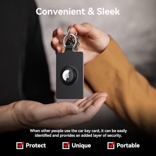 Image of Card Holder for Tesla Keycard with AirTag, Soft Silicone Key Card Protective Case Cover for Tesla Model 3 Y S X, Key Holder with Keychain Key Rings - 2 Pack
