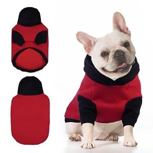 Dog Hoodie – Dark Red, Large – Dog Hooded Sweatshirt,Hoodie for Dog, Pullover Hoodie for Medium Dogs Boy, Fall Winter Dog Sweatershirt Hoodies, Pug, French Bulldog
