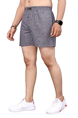 Image of PANTHUSHTI Combo of 2 Pcs Men's Under Pant and Night Wear Use Cotton Woven Printed Above Knee Boxer Shorts for Boy's Underwear Boxer Brief Ultra Soft Boxer