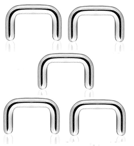 Pierced Owl - Set of 5 16GA Stainless Steel Septum Ring Retainer Piercing Hider