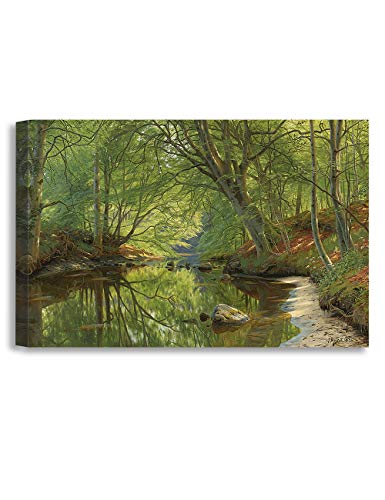 DECORARTS Peder Mork Monsted Forest Stream Canvas,Gallery Wrapped, 36x24“