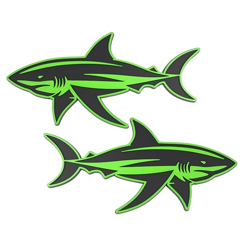 Adhesivo de tiburón 3D verde para personalizar el guardabarros de tu coche o SUV (Juego de 2)