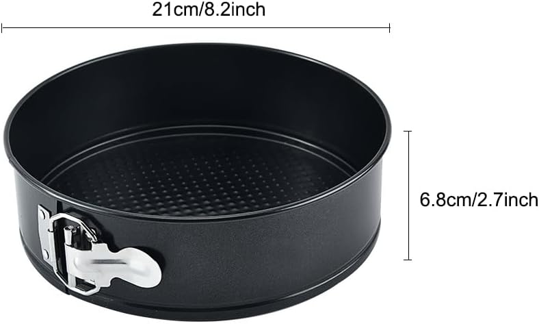 Miniatura 2 de Tellshun Molde desmontable antiadherente de 8 pulgadas con parte inferior extraíble, molde redondo a prueba de fugas para tartas de queso con 50