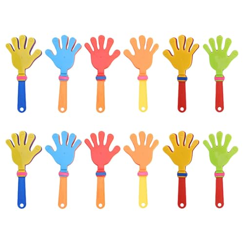 ORFOFE 12 piezas Aplaudidores de Mano de Plástico Colores Brillantes Juguetes Ruidosos para Fiesta Cumpleaños Infantil Herramientas Animación