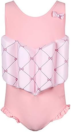 Float Suit Toddler Swimsuit Kids Swim Training Aid Jacket Vest Suit with Removable Buoyancy Float for Toddler Girls