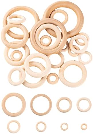 Pandahall 50pcs Natural Unfinished Flat Round Wood Coin Beads Wooden Circle Discs 25x5mm for DIY Jewelry Making