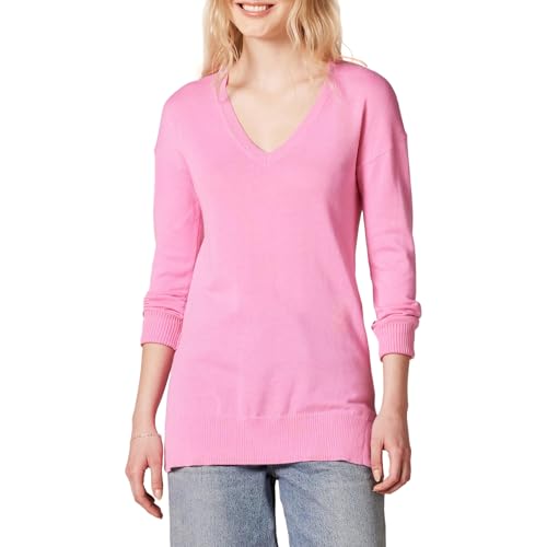 Image of Amazon Essentials Women's Lightweight V-Neck Tunic Sweater, Long Sleeve, Ribbed (Available in Plus Size)