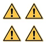 Allgemeines Warnzeichen: W001 - DIN EN ISO 7010 / ASR A1.3 - Aufkleber: 10 cm, 4 Stück