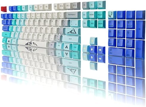 Keycaps, PBT keycap, Cherry Profile,104 Key Set for Mechanical Keyboard English (US) Layout（Blue Climbing）