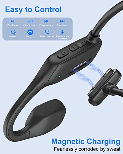 Lisnlab Bone Conduction Headphones, Open-Ear Bluetooth 5.2 Sport Headphones, Wireless Earphones With Mic, Ipx5 Sweatproof Headset For Running Workouts Gym Cycling Hiking （Black） #TOP5