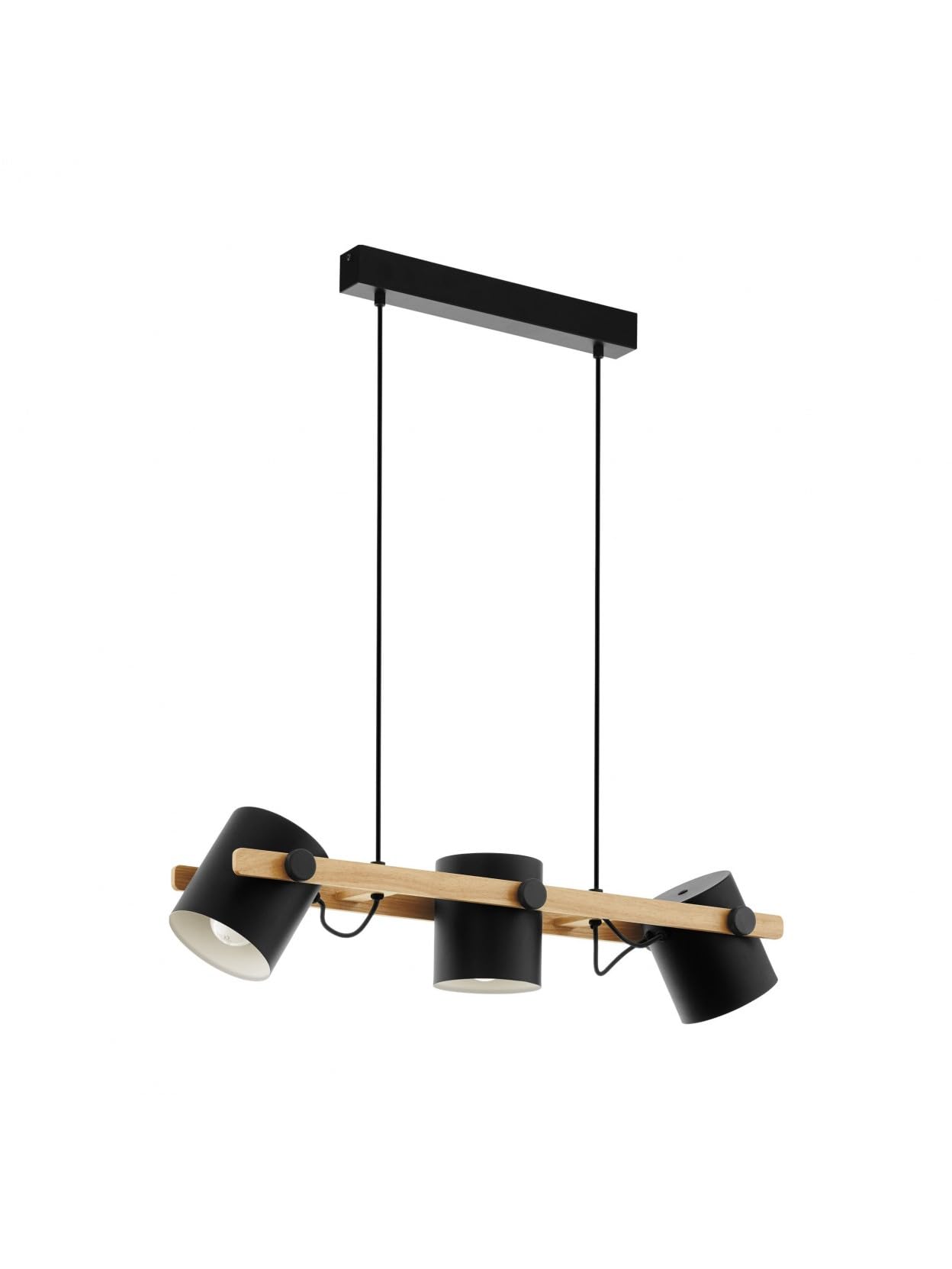 Lustre moderne noir bois GL0163 solution éclairage 3 lumières séjour - 2