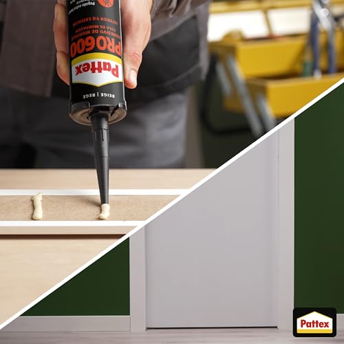 Miniatura 4 de Pattex Pro600 Adhesivo De Montaje A Base De Disolvente, Pegamento Fuerte De Agarre Inmediato, Pegamento Extrafuerte Resistente Al Agua Para Interiores Y Exteriores, 1 Cartucho X 300 Ml