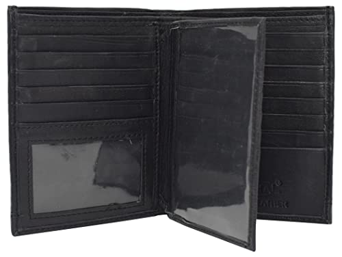 MARSHAL Bifold Leather RFID Blocking Wallet For Men & Women |Genuine Leather Holder With 20 Slots, 2 Bill Compartments & ID Window | Hipster wallet Money, Driver’s License, Travel & More (Camouflage)