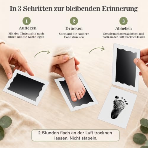 Nabance Fußabdruck & Handabdruck Baby Set Baby Abdruckset 0-6 Monate – Ansicht 3