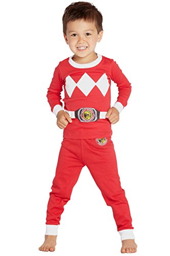 Intimo Boys' Toddler Mighty Morphin Red Ranger Pajama Set, 4T