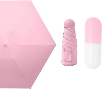 Mini Travel Umbrellas for Rain, Portable Capsule Outdoor Fits in Pocket or Purse Lightweight Small Folding Backpack Umbrella for Rain