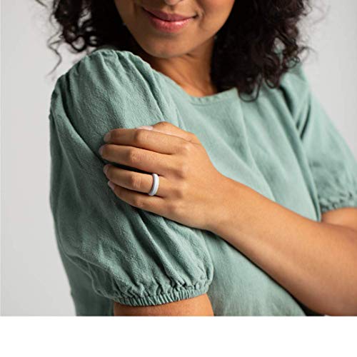 Enso Rings Bevel Thin Silicone Wedding Ring – Hypoallergenic Unisex Stackable Wedding Band – Comfortable Minimalist Band – 5.08mm Wide, 2.16mm Thick2