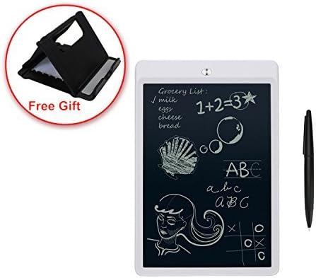 LCD Writing Tablet, Bestobal 10 Inch Screen Lock Electronic Writing Board, Portable Handwriting Notepad with Stylus and Stand for Kids and Adults at Home, School and Work Office (White)