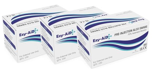3x Premium Alcotip 70% Isopropyl Alcohol Pre-Injection Swabs, Alcohol wipes (3x Box of 100)