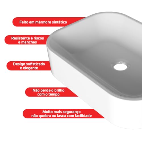 Cuba Pia De Apoio Retangular 36x27cm Para Banheiro Lótus Branca Beltempo