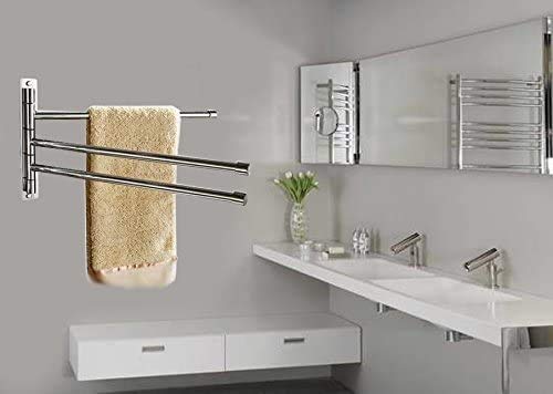 Rotation mobile porte-serviettes en acier gain de place pour petite douche - 8
