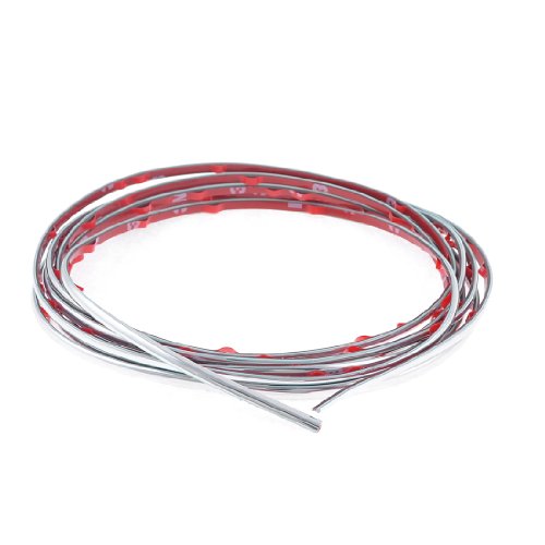 Ruilogod Glittery Silver Tone 3 Meter Car Window Ornament Moulding Trim Strip