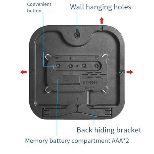 Horloges murales numériques LED multifonctions avec télécommande B