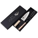 包丁 出刃包丁 16cm 鱗取り 骨抜き 3点セット 日本製 燕三条 猫柄 専用箔押し化粧箱入れ (やさいねこちゃん)