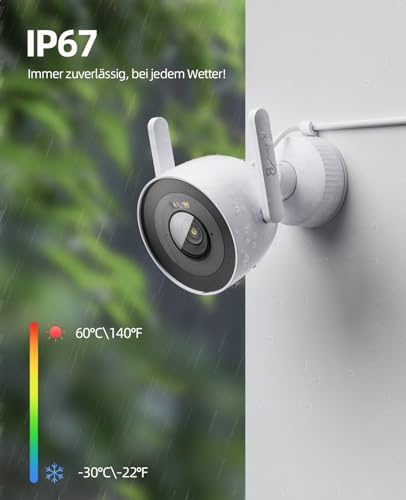 Überwachungskamera NAPCAT 4MP Außen, WLAN IP Kamera für Sicherheit
