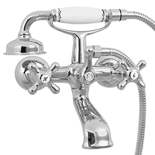 Welfenstein Nostalgie Wannenarmatur WA-T4-03 Retro Zweigriffmischer Kreuzgriff